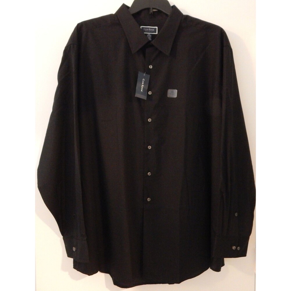 NWT Club Room Men's Fashion L/S Button-Down Shirt "DEEP BLACK" Size XXXL $55.00